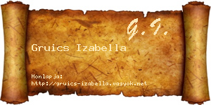 Gruics Izabella névjegykártya